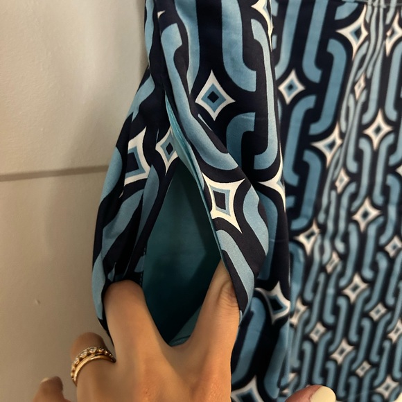 Boden Navy and White Patterned Mini Dress - Picture 3 of 5